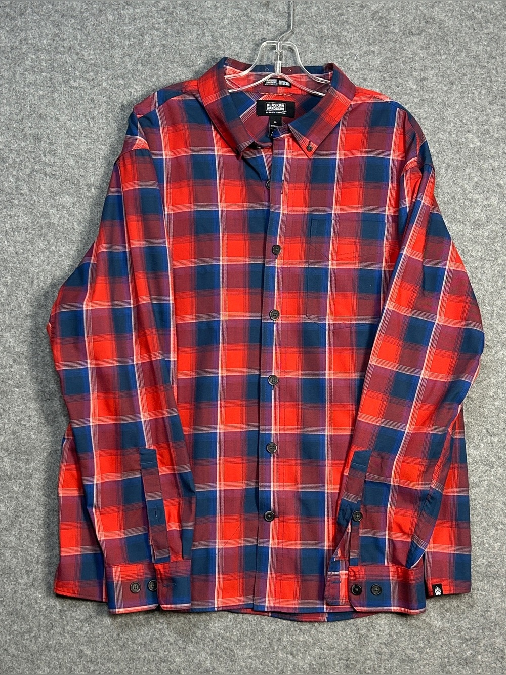 Duluth Alaskan Hardgear Men's XL Red/Blue Plaid Button Shirt Classic Cabincore